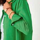 Women's Green Button Down Everyday Shirt