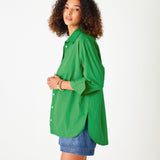 Women's Green Button Down Everyday Shirt