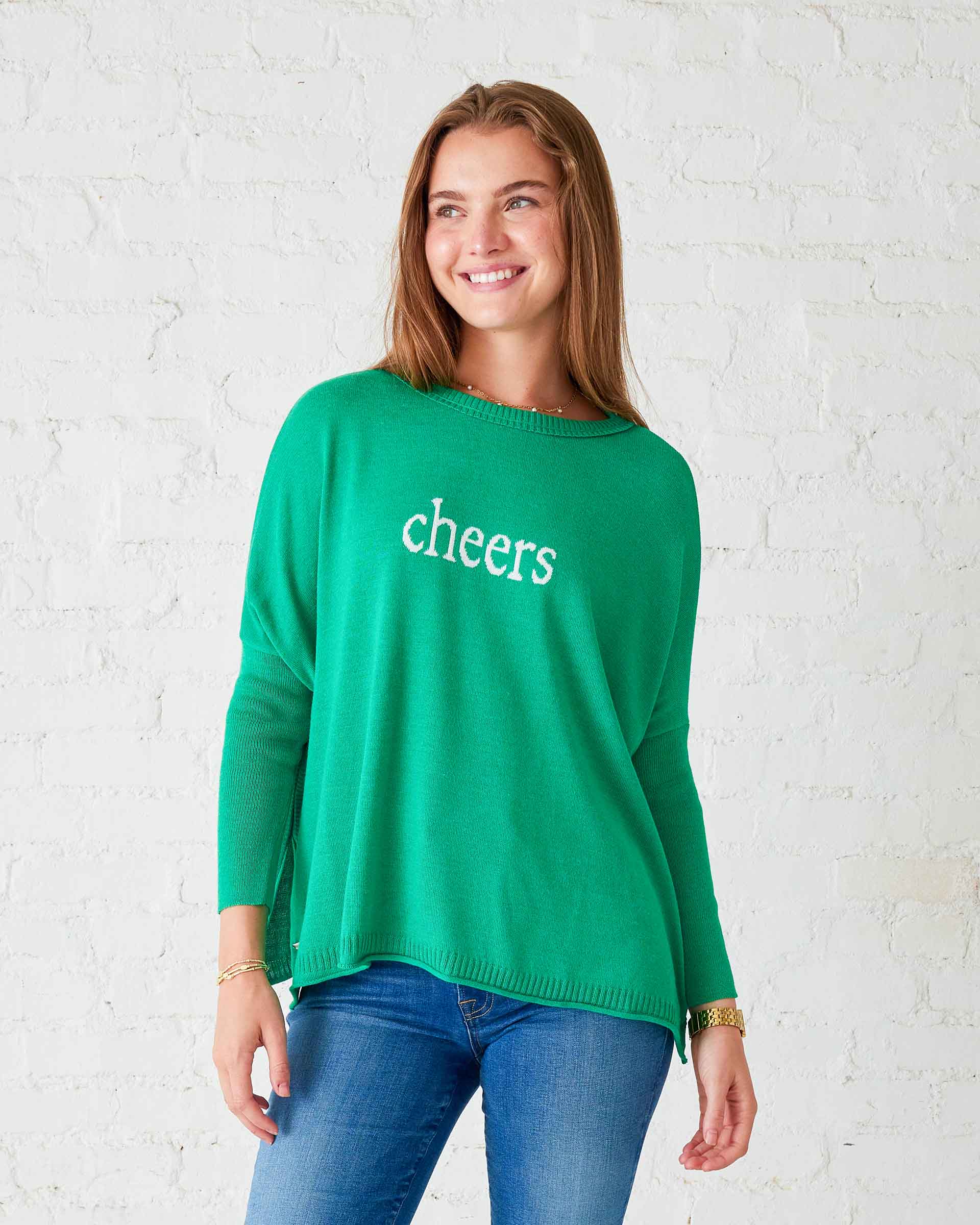 Women's Green Oversized Holiday Sweater