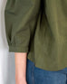 Women's Green Quarter Sleeve V-Neck Top