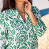 Women's Green Embroidered Mini Coverup Dress