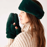 Women's Faux Fur Cozy Mittens With Thumb Holes