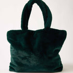 Women's Faux Fur Tote Bag with Pockets