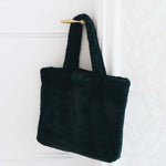 Women's Faux Fur Tote Bag with Pockets