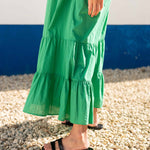 Women's Green Tiered Maxi Resort Dress