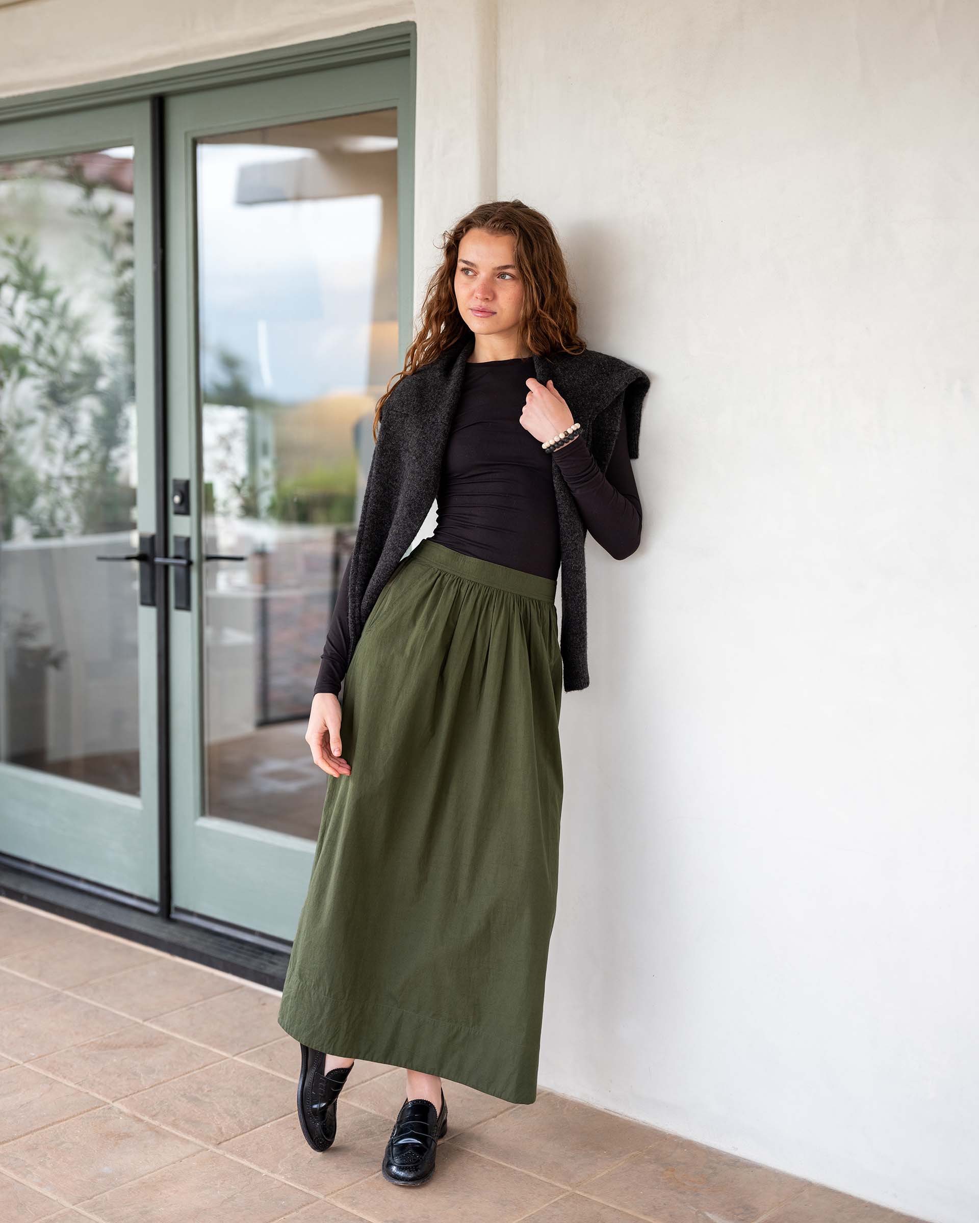 Women's Green Maxi Skirt