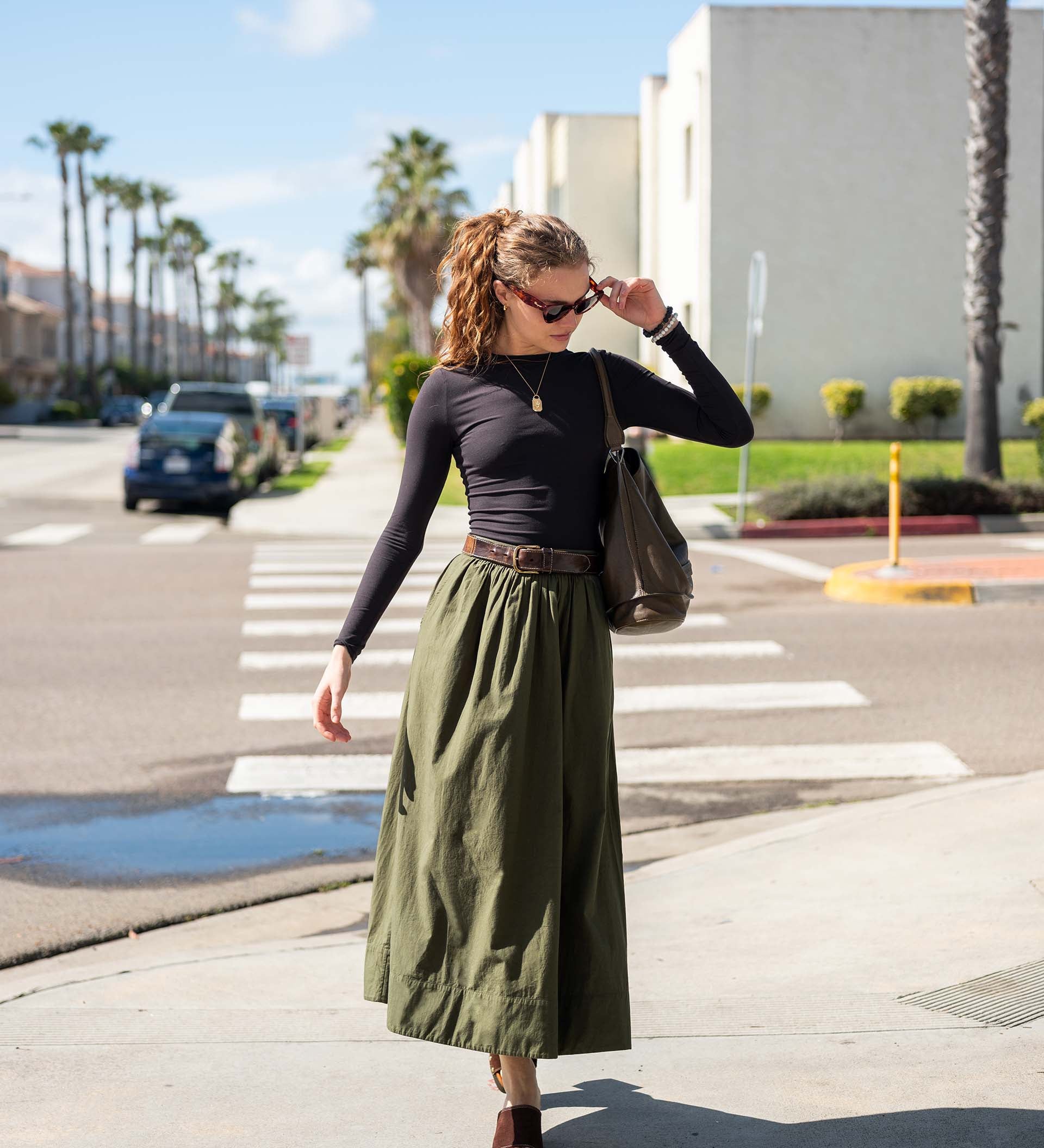 Women's Green Maxi Skirt