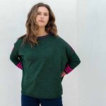 Women's Green Pink Holiday Oversized Sweater