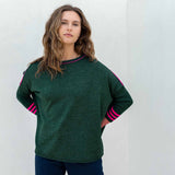 Women's Green Pink Holiday Oversized Sweater