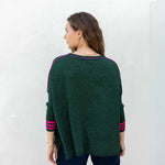 Women's Green Pink Holiday Oversized Sweater