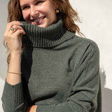 Women's Turtleneck Sweater with Side Slits