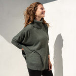 Women's Turtleneck Sweater with Side Slits