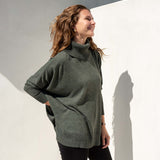 Women's Turtleneck Sweater with Side Slits