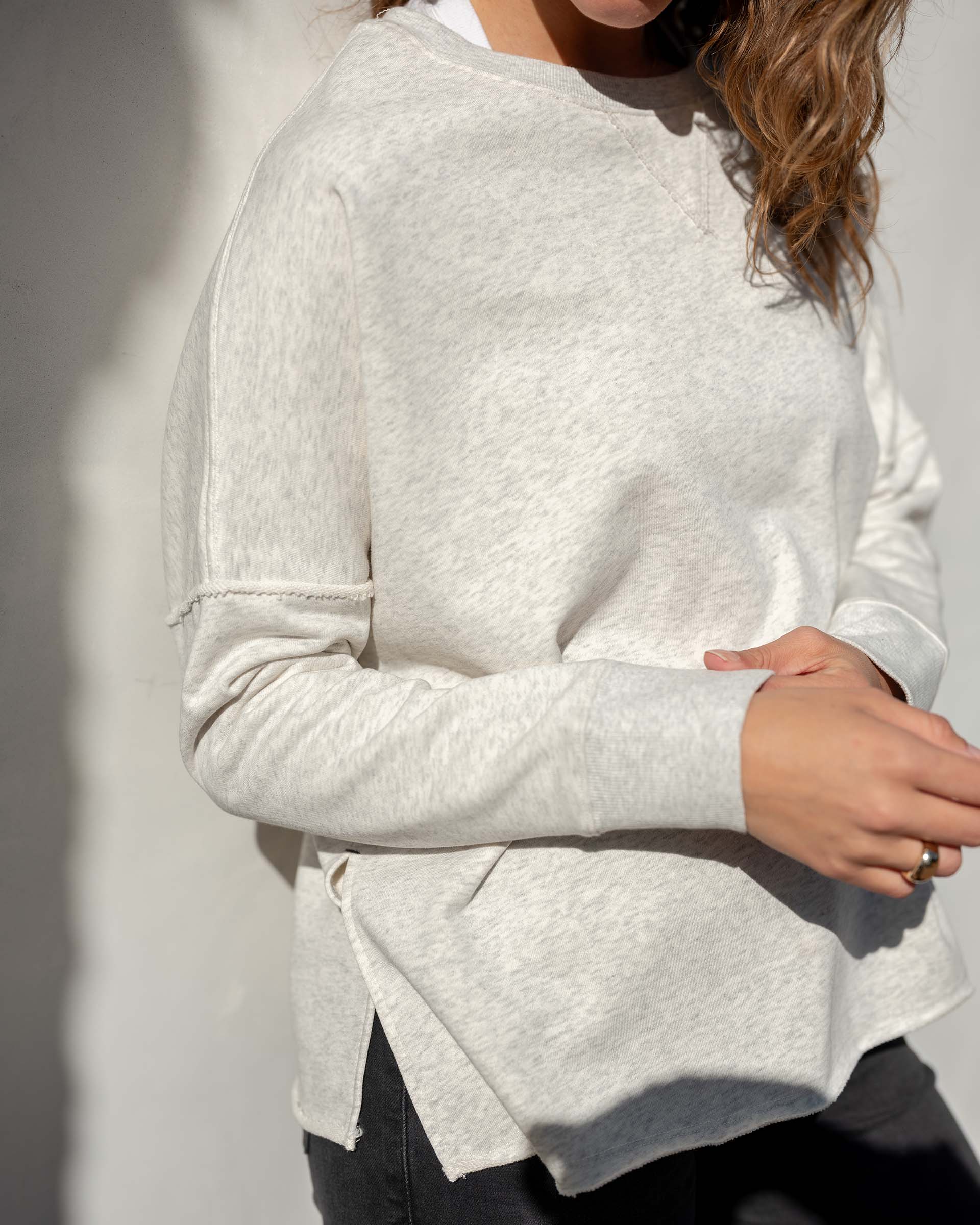 Women's Grey French Terry Crewneck Sweatshirt