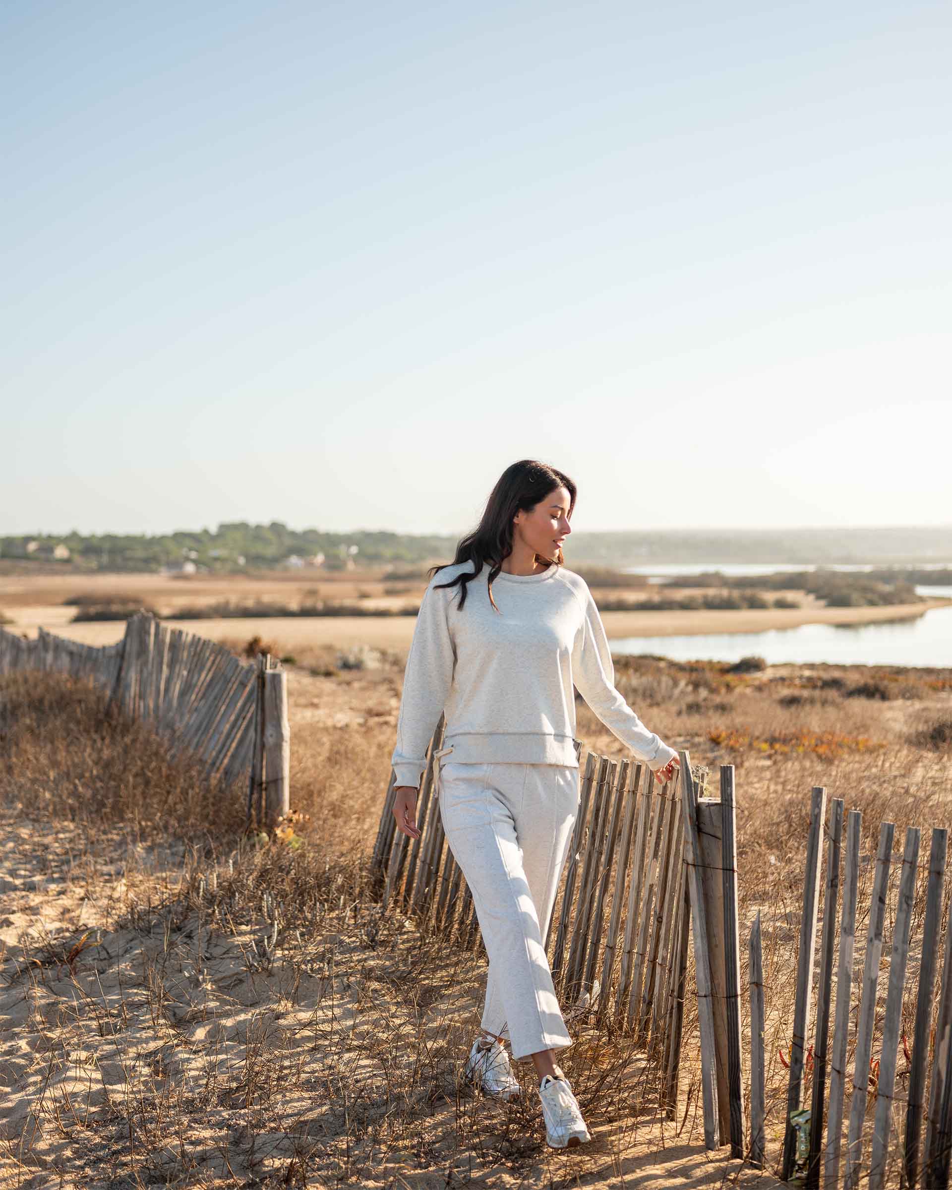 Women's Grey French Terry Jogger With Drawstring