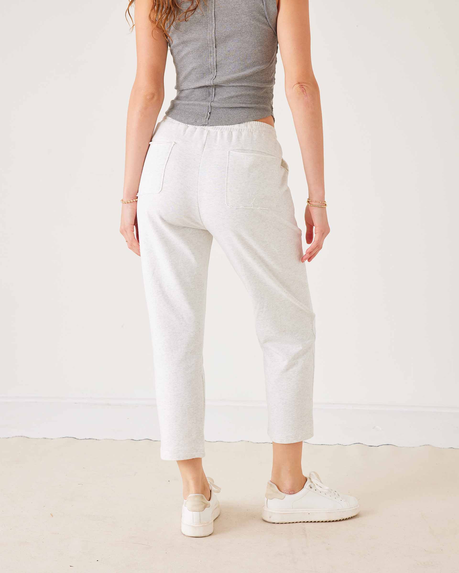 Women's Grey French Terry Jogger With Drawstring