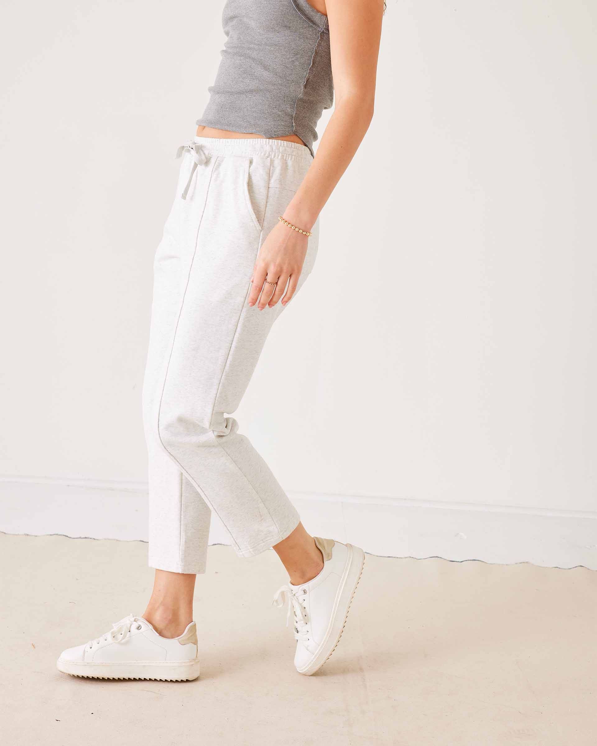 Women's Grey French Terry Jogger With Drawstring