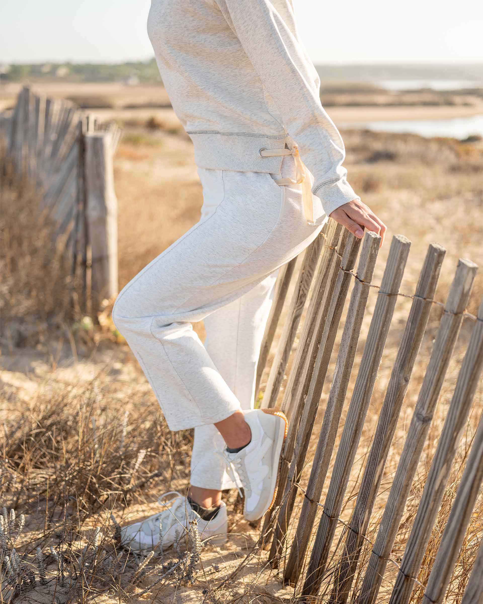 Women's Grey French Terry Jogger With Drawstring