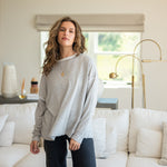 Women's Grey Lightweight Sweater One Size Chest View Detail