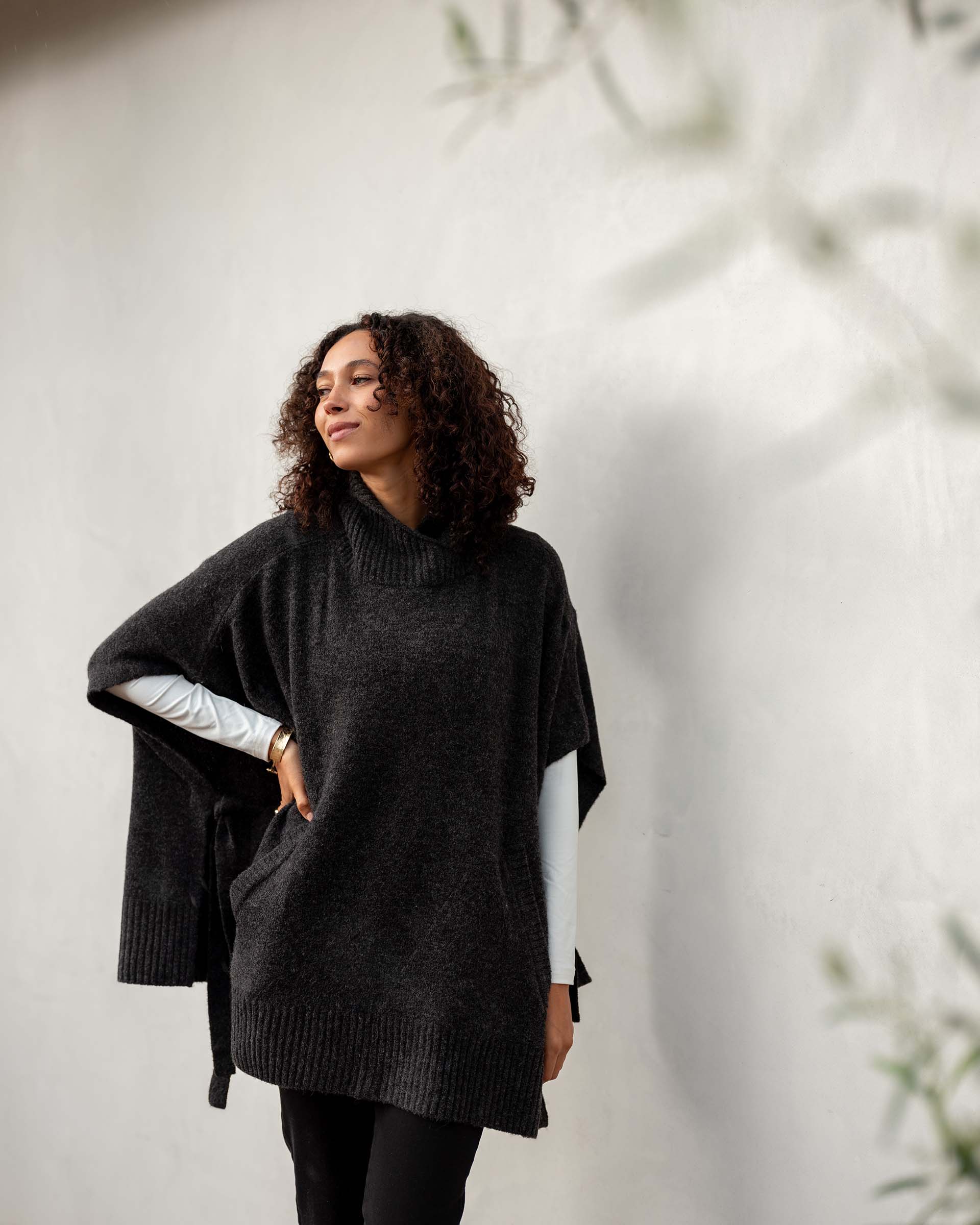 Women's Neutral Oversized Fall Winter Poncho