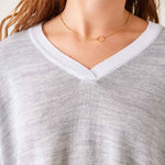 Women's Grey Vneck Oversized Sweater