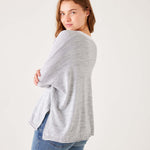 Women's Grey Vneck Oversized Sweater