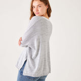 Women's Grey Vneck Oversized Sweater