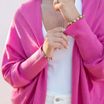 Women's Hot Pink Cashmere Blend Travel Kimono