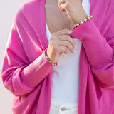 Women's Hot Pink Cashmere Blend Travel Kimono