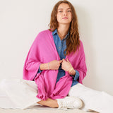 Women's Hot Pink Cashmere Blend Travel Wrap