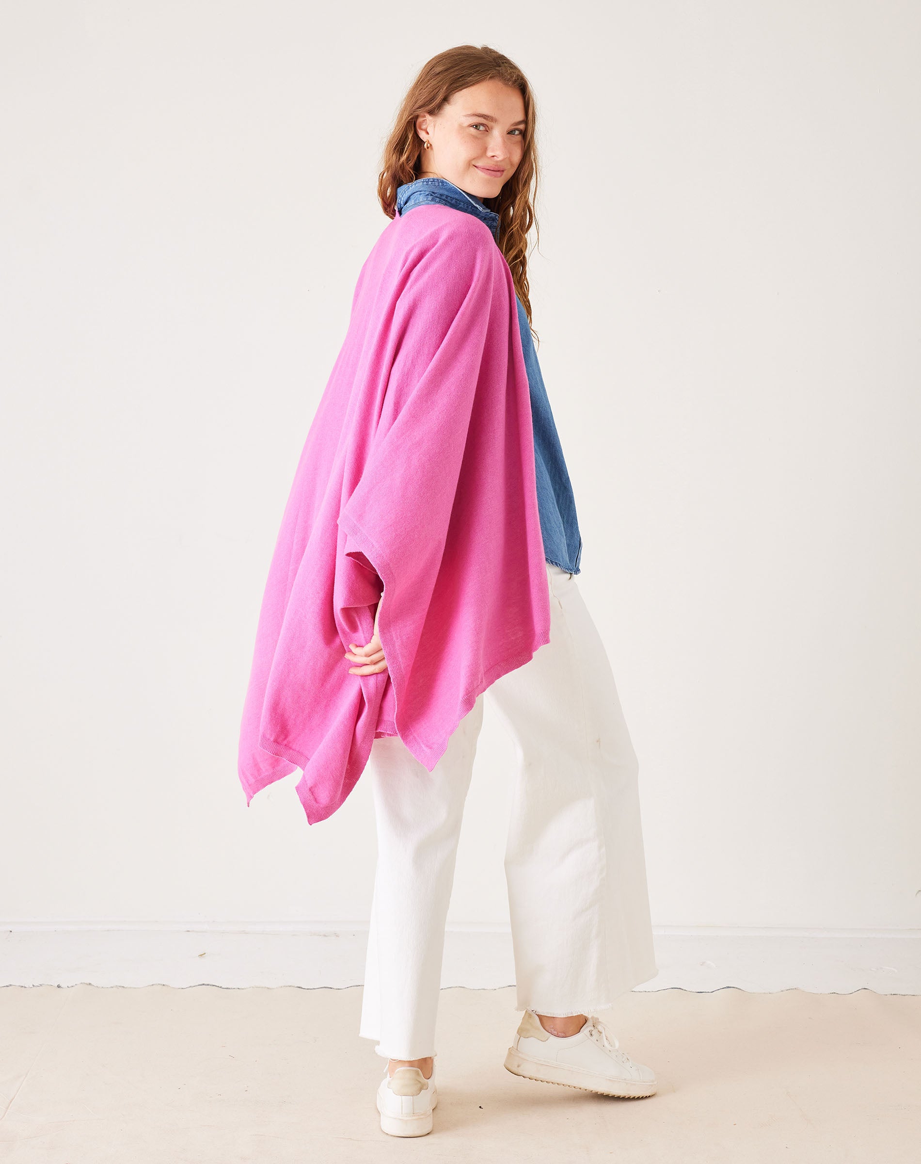 Women's Hot Pink Cashmere Blend Travel Wrap