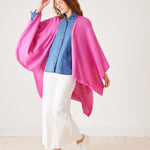 Women's Hot Pink Cashmere Blend Travel Wrap