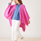 Women's Hot Pink Cashmere Blend Travel Wrap