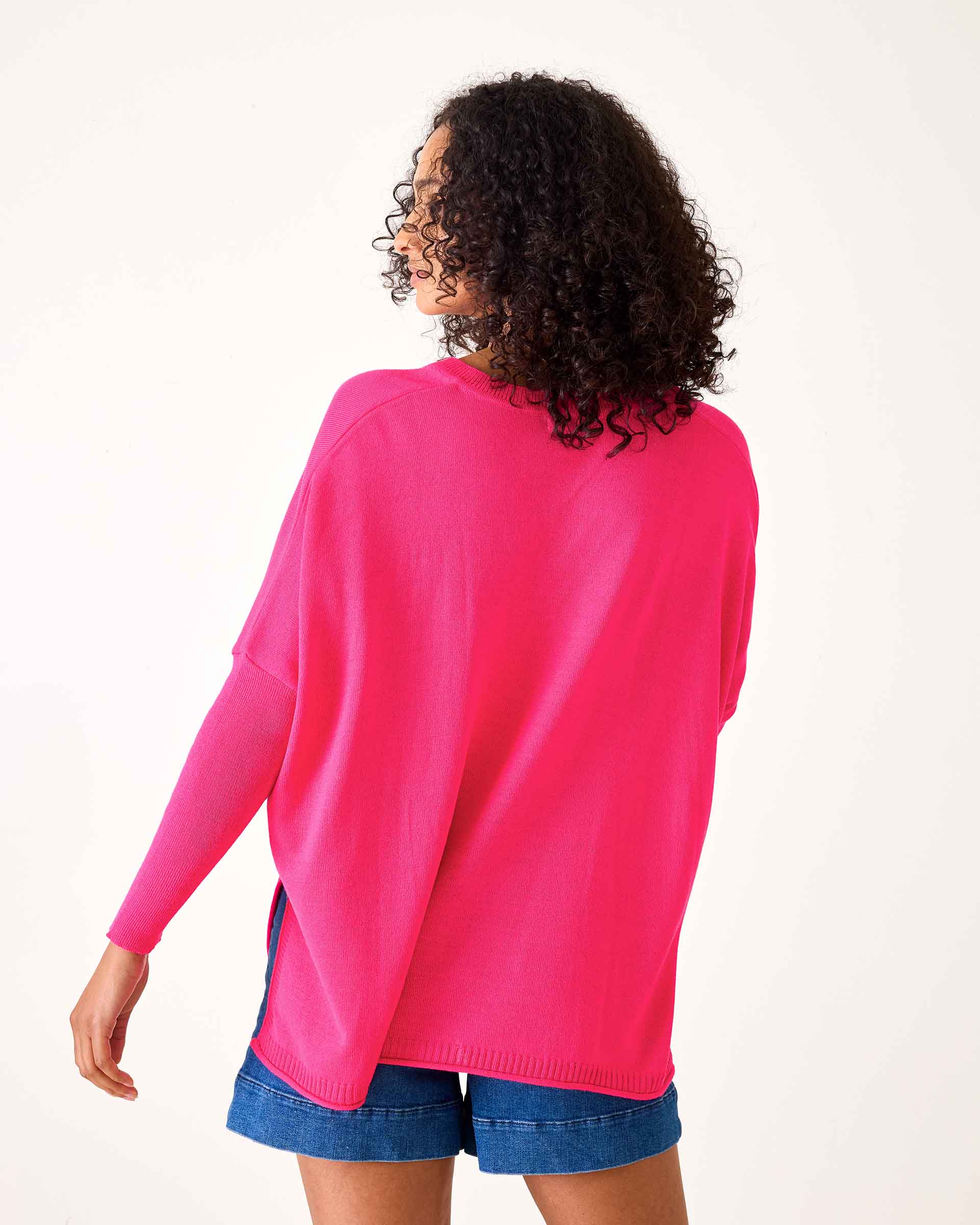 Women's Hot Pink Lightweight Sweater