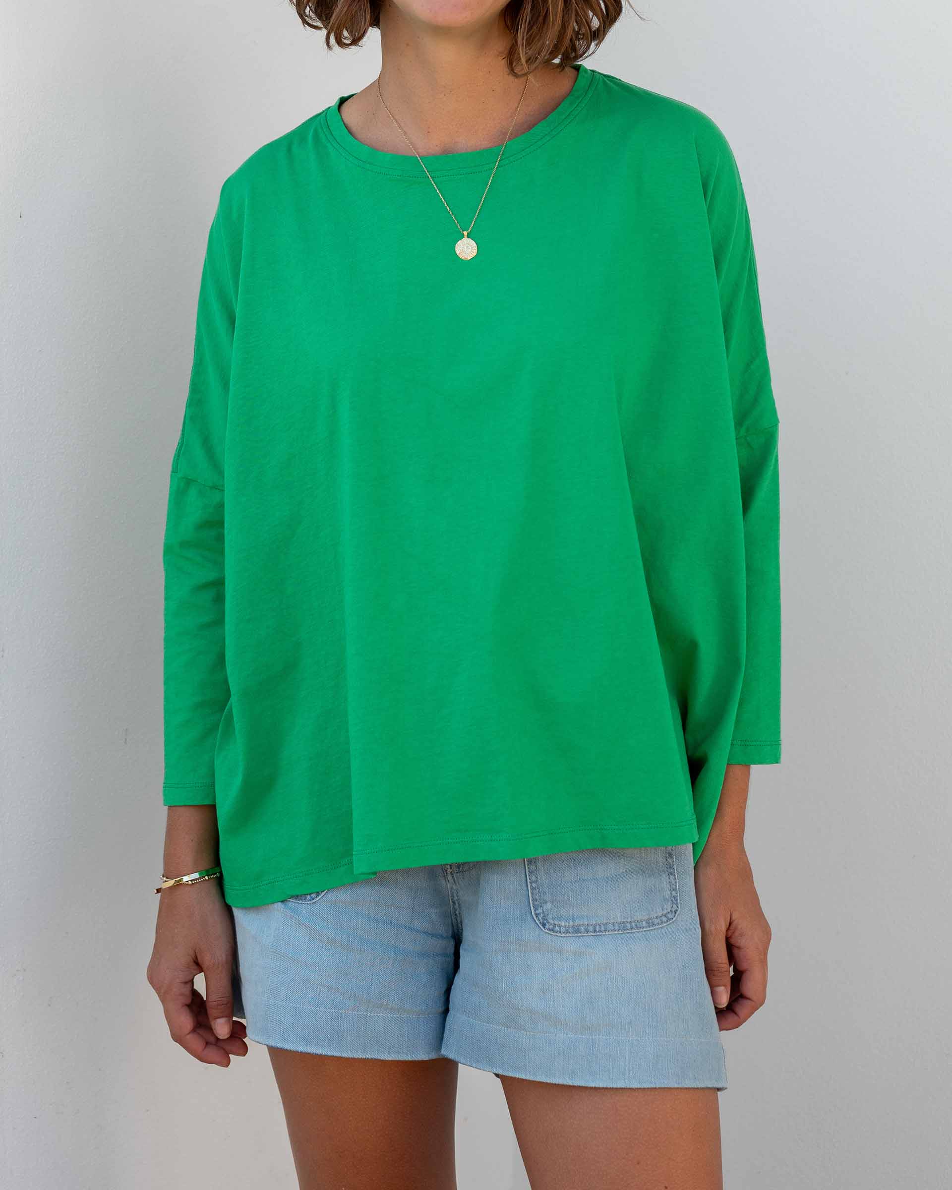 Women's Kelly Green One Sized Slub Tee Everyday Essentials