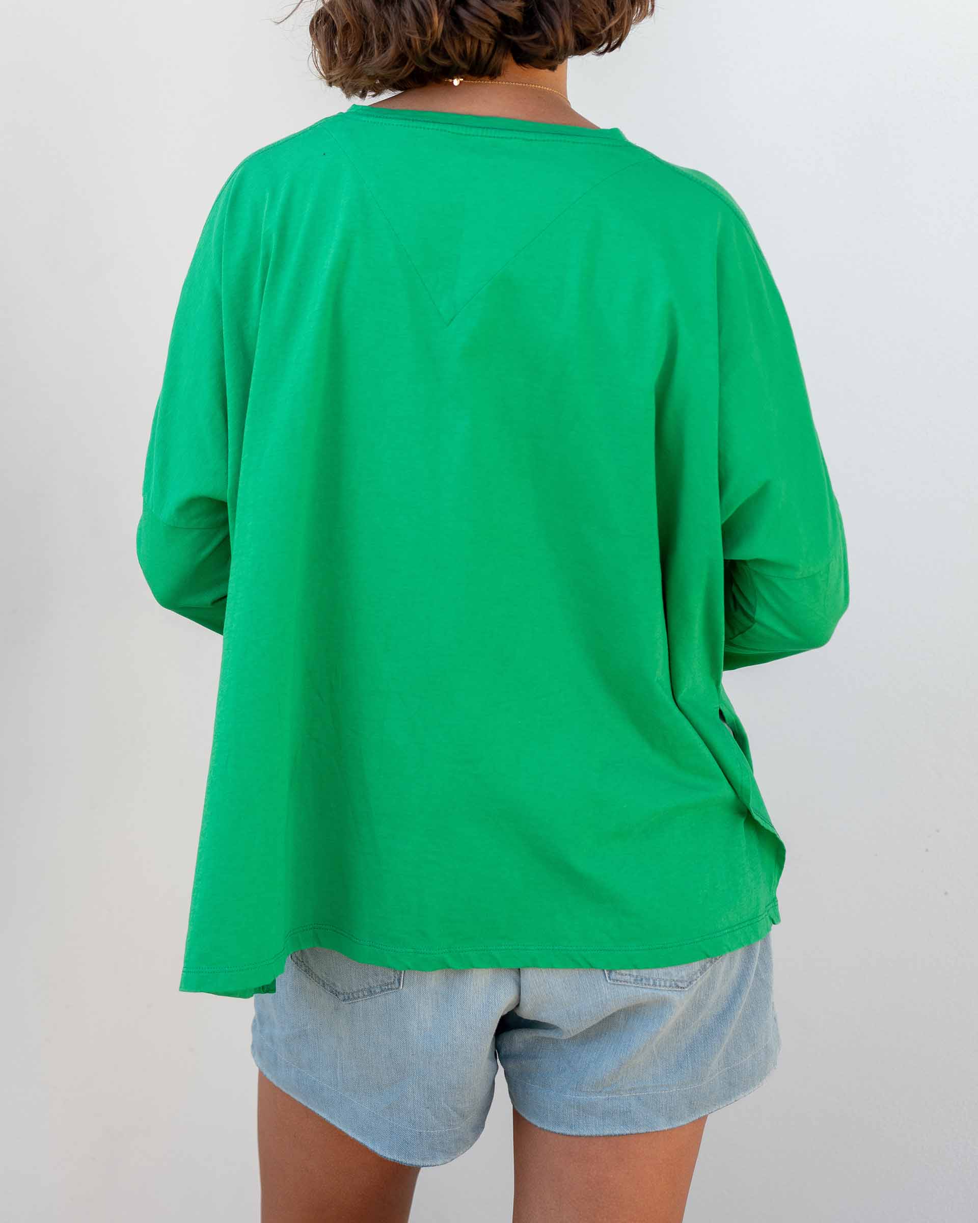 Women's Kelly Green One Sized Slub Tee Everyday Essentials