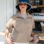 Women's Khaki Short Sleeve Top