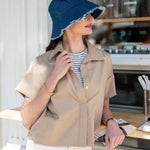 Women's Khaki Short Sleeve Top