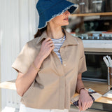 Women's Khaki Short Sleeve Top