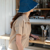 Women's Khaki Short Sleeve Top