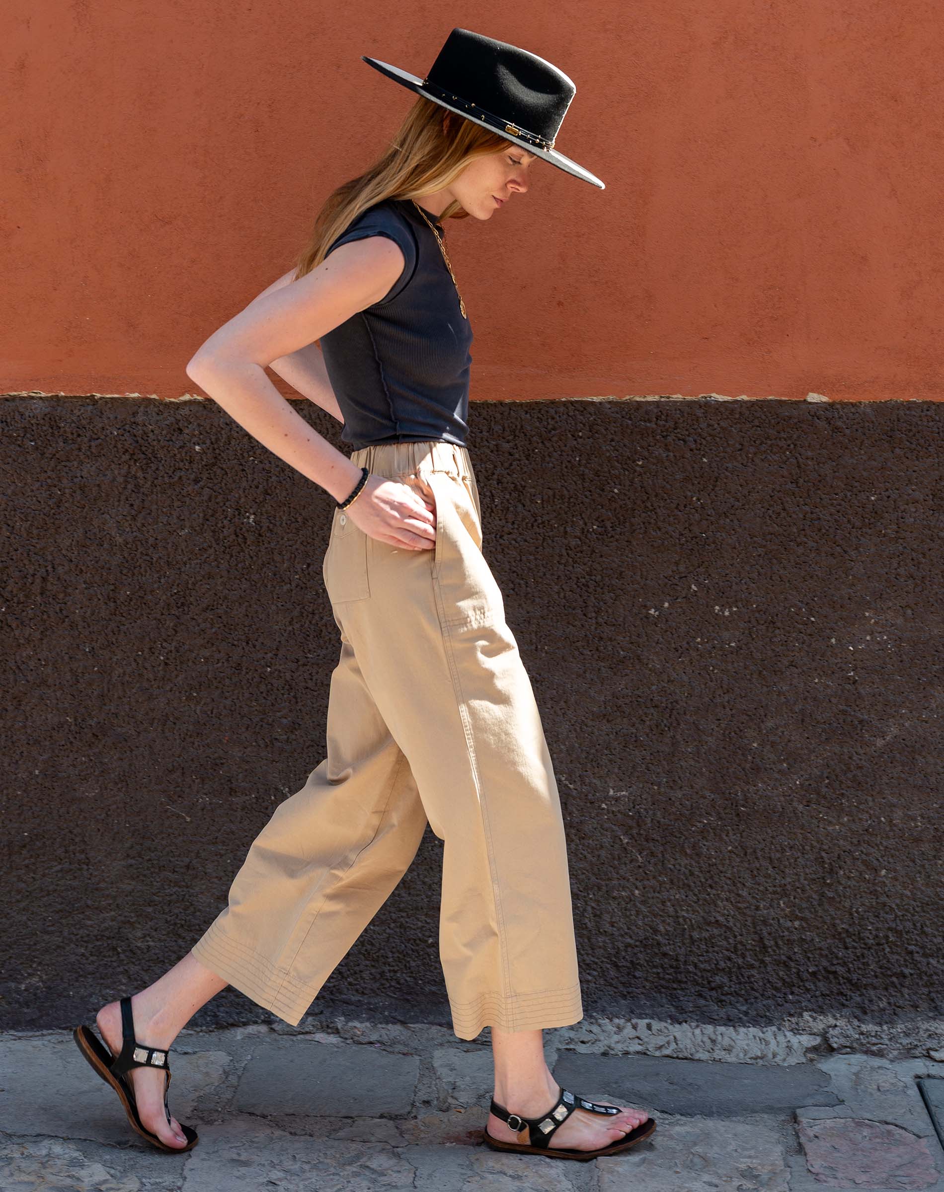 Women's Khaki Wide Leg Pant