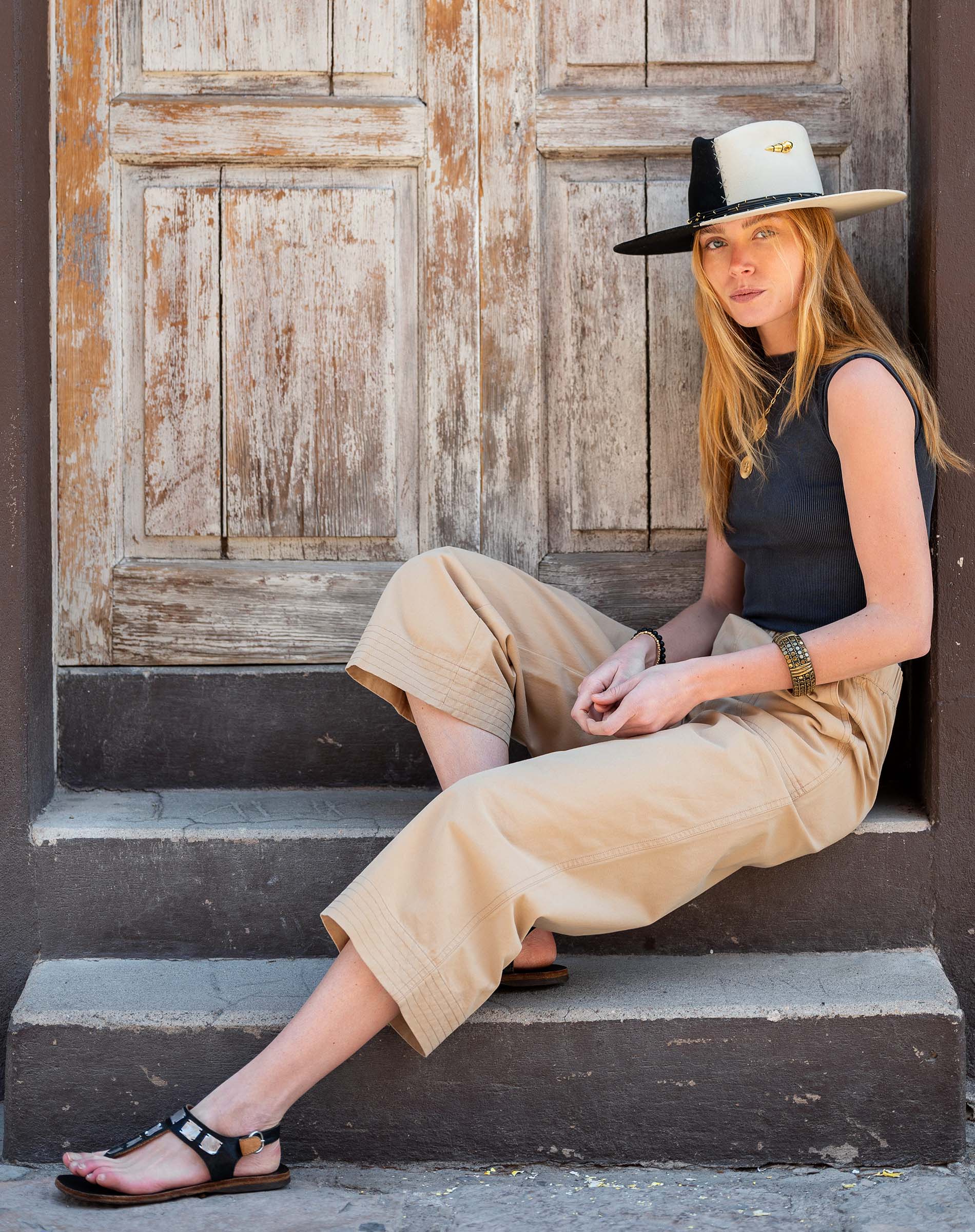 Women's Khaki Wide Leg Pant