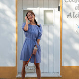 Women's Light Blue Flowy Mini Dress