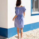 Women's Light Blue Flowy Mini Dress