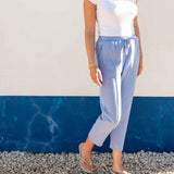 Women's Light Blue French Terry Jogger With Drawstring