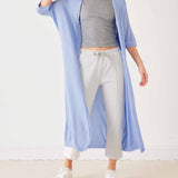 Women's Lightweight Baby Blue Short Sleeve Duster and Everyday Basic