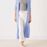 Women's Lightweight Baby Blue Short Sleeve Duster and Everyday Basic