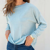 Women's Light Blue Lightweight Sweater One Size Front View