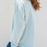 Women's Light Blue Lightweight Sweater One Size Side View