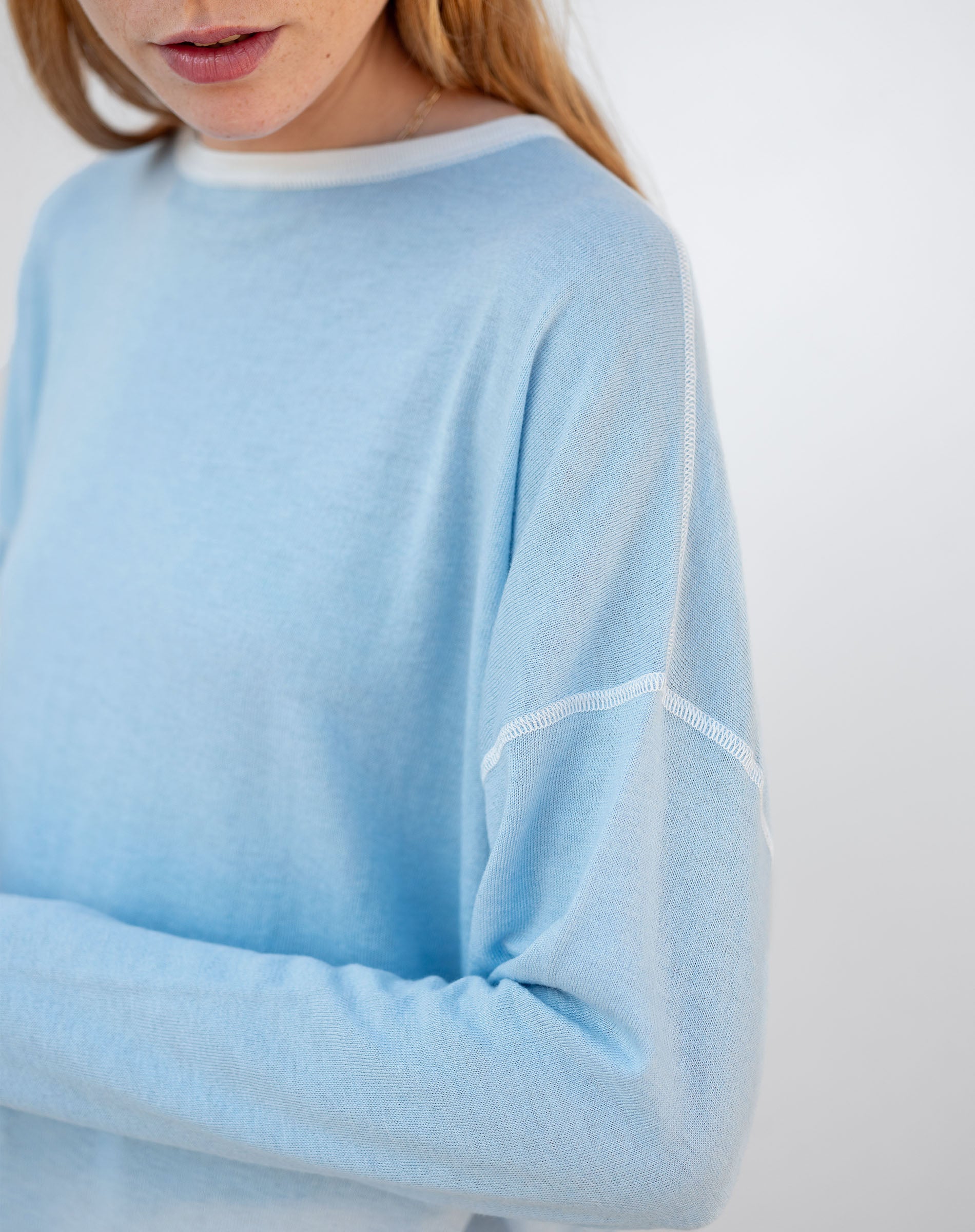 Women's Light Blue Oversized Pullover